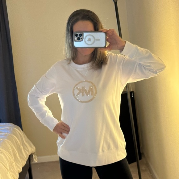 Michael Kors Tops - (NWT) Michael Kors Sweatshirt with Gold MK on front. Color:White Size:M